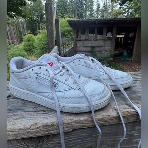 Reebok White Lace-Up Sneakers